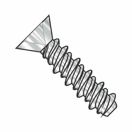 Self-Drilling Screw, #8-18 X 3/8, Plain 18-8 Stainless Steel Flat Head Phillips Drive